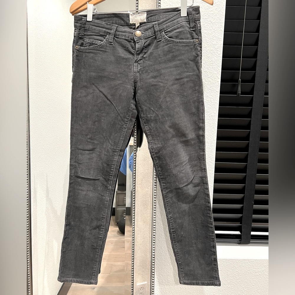 CURRENT ELLIOTT SKINNY LOW RISE CORD; SIZE: 26; COLOR: CHARCOAL